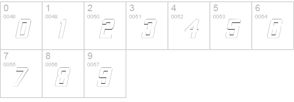 QuarterbackOutline Oblique numbers 0-9 preview