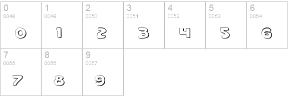 Quartermain Outline numbers 0-9 preview