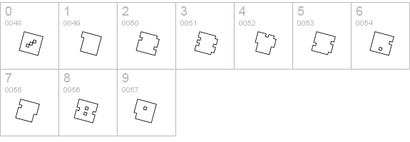 QUBE HOLLOW ITALIC numbers 0-9 preview