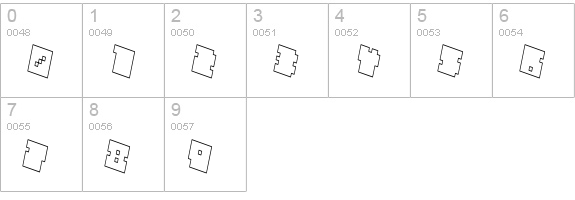 QUBE HOLLOW THIN ITALIC numbers 0-9 preview