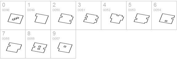 QUBE HOLLOW WIDE ITALIC numbers 0-9 preview