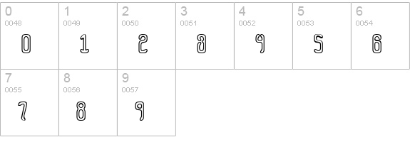 Queasy Outline (BRK) numbers 0-9 preview
