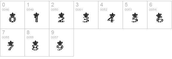Queen of Hearts numbers 0-9 preview