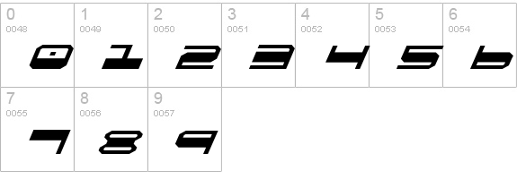 QuickGear Italic numbers 0-9 preview