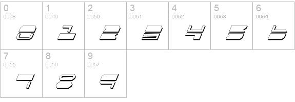 Quickmark Cond Shadow Ital numbers 0-9 preview