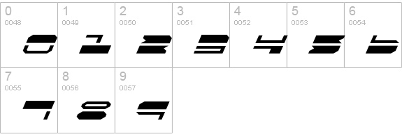 Quickmark Italic numbers 0-9 preview