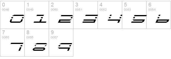 QuickQuick Italic numbers 0-9 preview