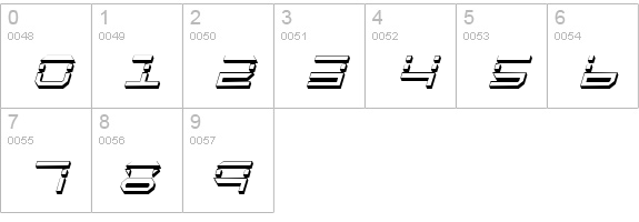 QuickQuick Shadow ItalCondensed numbers 0-9 preview