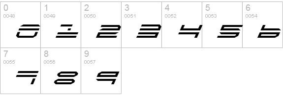 QuickStrike Italic numbers 0-9 preview