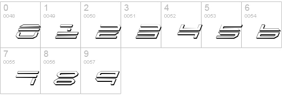 QuickStrike Shadow Italic numbers 0-9 preview