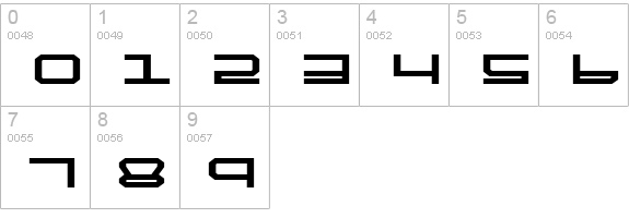 QuickTech Bold numbers 0-9 preview