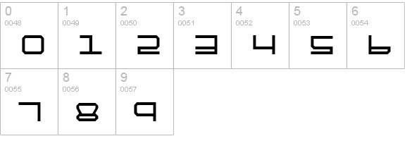 QuickTech Condensed numbers 0-9 preview