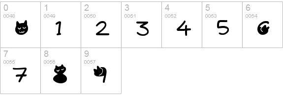 Quiet Meows numbers 0-9 preview
