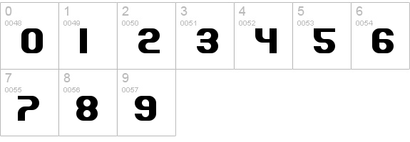 Quous Inno Regular numbers 0-9 preview