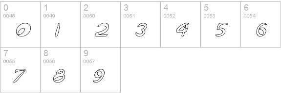 Qurve Hollow Italic numbers 0-9 preview