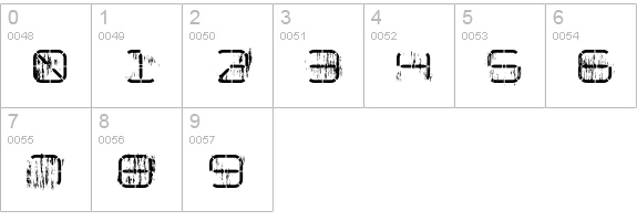 R-2014 Eroded numbers 0-9 preview