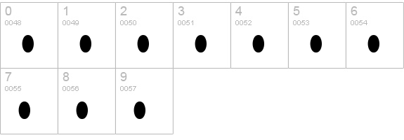 Raindrop Splash numbers 0-9 preview
