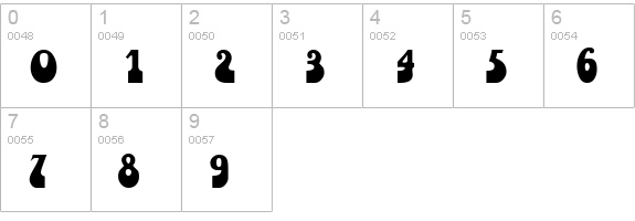 RaindropTooSSK Bold numbers 0-9 preview