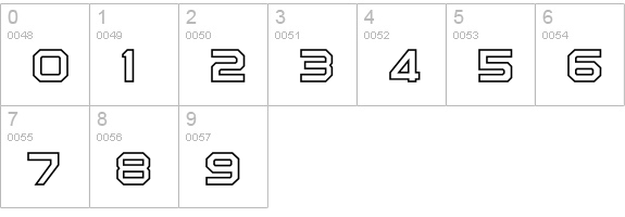 Rally-Outline numbers 0-9 preview