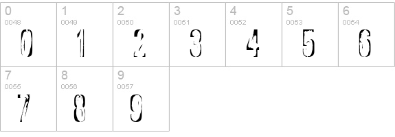 Rapture Regular numbers 0-9 preview