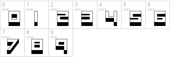 RaseGPL Outline numbers 0-9 preview