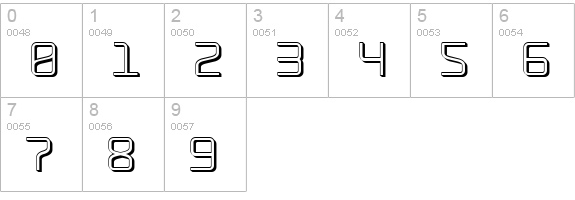 RaveParty Offset numbers 0-9 preview