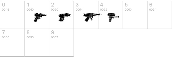 Rayguns numbers 0-9 preview