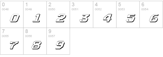 Realpolitik Shadow Italic numbers 0-9 preview