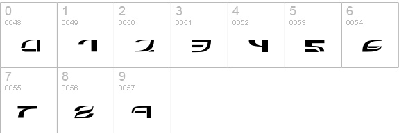 Refluxed numbers 0-9 preview