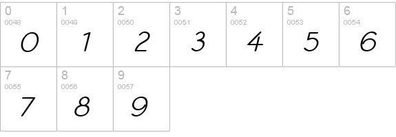 Register Sans BTN Dm Oblique numbers 0-9 preview