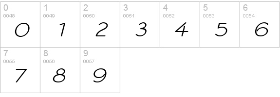 Register Sans BTN Wide Oblique numbers 0-9 preview
