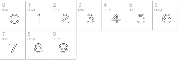 Register Sans BTN Wide Out numbers 0-9 preview