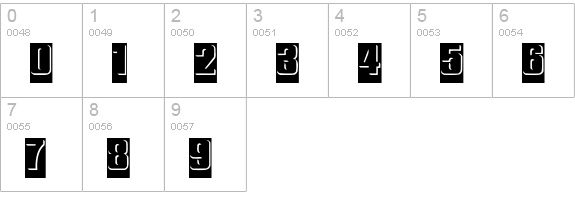 ReliefInReverse numbers 0-9 preview