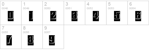 ReliefInReverse Regular numbers 0-9 preview