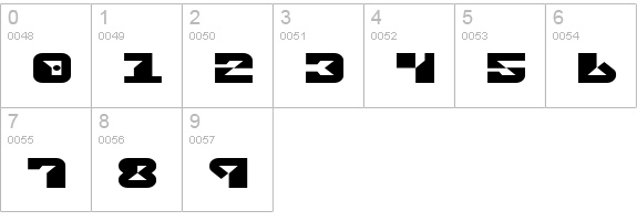 Replicant Expanded numbers 0-9 preview
