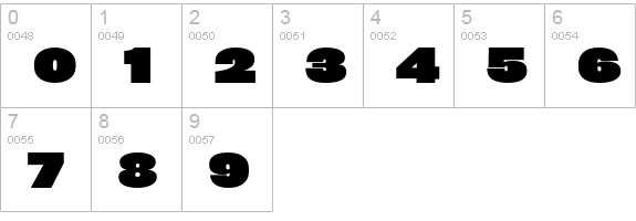 Rhode-BlackWide numbers 0-9 preview