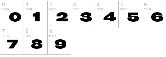 Rhode-BoldExtended numbers 0-9 preview
