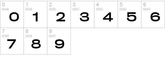 Rhode-MediumWide numbers 0-9 preview