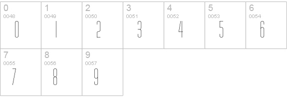RhyoliteVertica numbers 0-9 preview