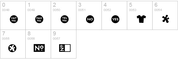 RiansDingbats-Four numbers 0-9 preview