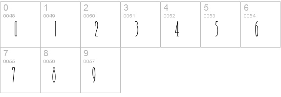 Risky Business Square NF ExtraLight numbers 0-9 preview
