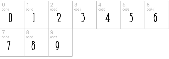 Risky Business Square NF Light numbers 0-9 preview