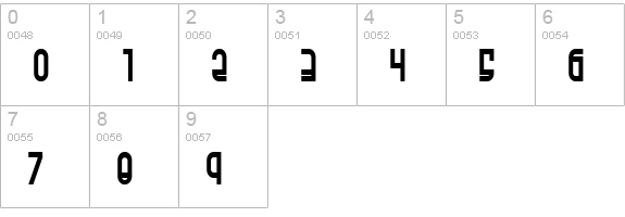 Ro'Ki'Kier Condensed numbers 0-9 preview