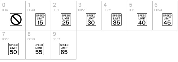RoadSign numbers 0-9 preview