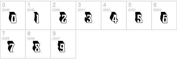 Roberta Raised Shadow numbers 0-9 preview