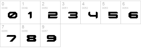 Robotaur Expanded numbers 0-9 preview