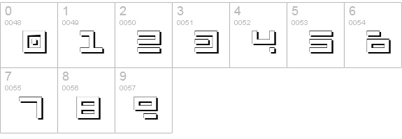 Rocket Type Shadow numbers 0-9 preview