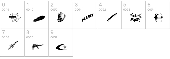 RocketScience-1 numbers 0-9 preview