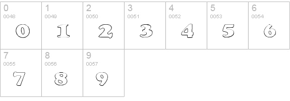 Rockletter Transparent numbers 0-9 preview