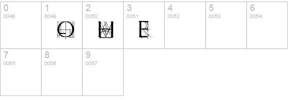 RomanGridCaps numbers 0-9 preview